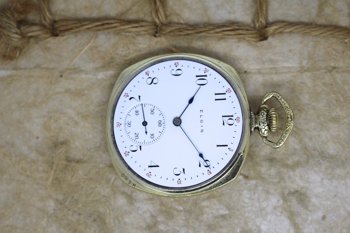 Serviced 1925 Elgin 14K Gold-Filled 12 Size Pocket Watch