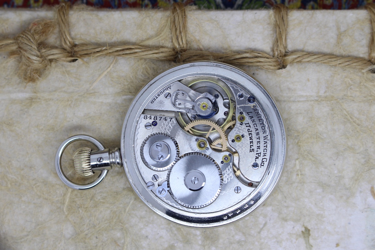 Serviced 1912 Salesman 16 Size Case Hamilton Pocket Watch