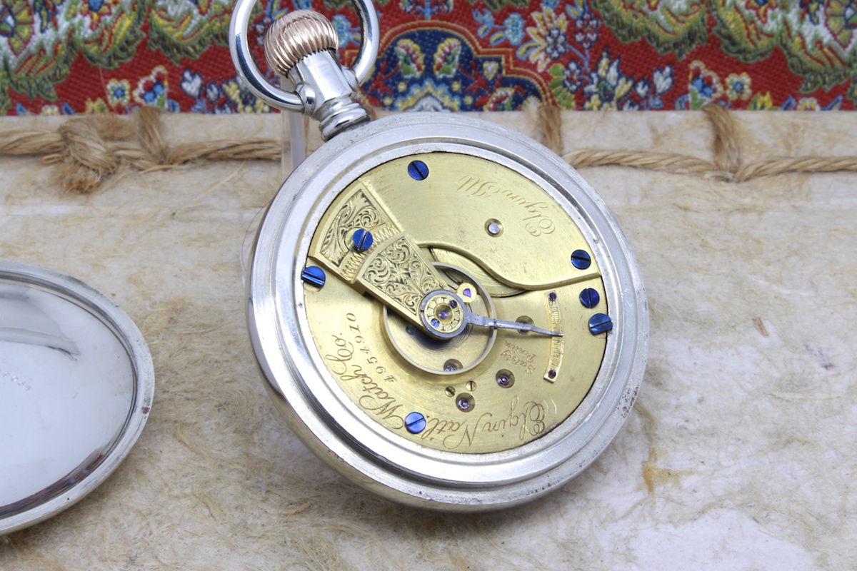 Serviced 1893 Open-Face 18 Size Elgin Pocket Watch