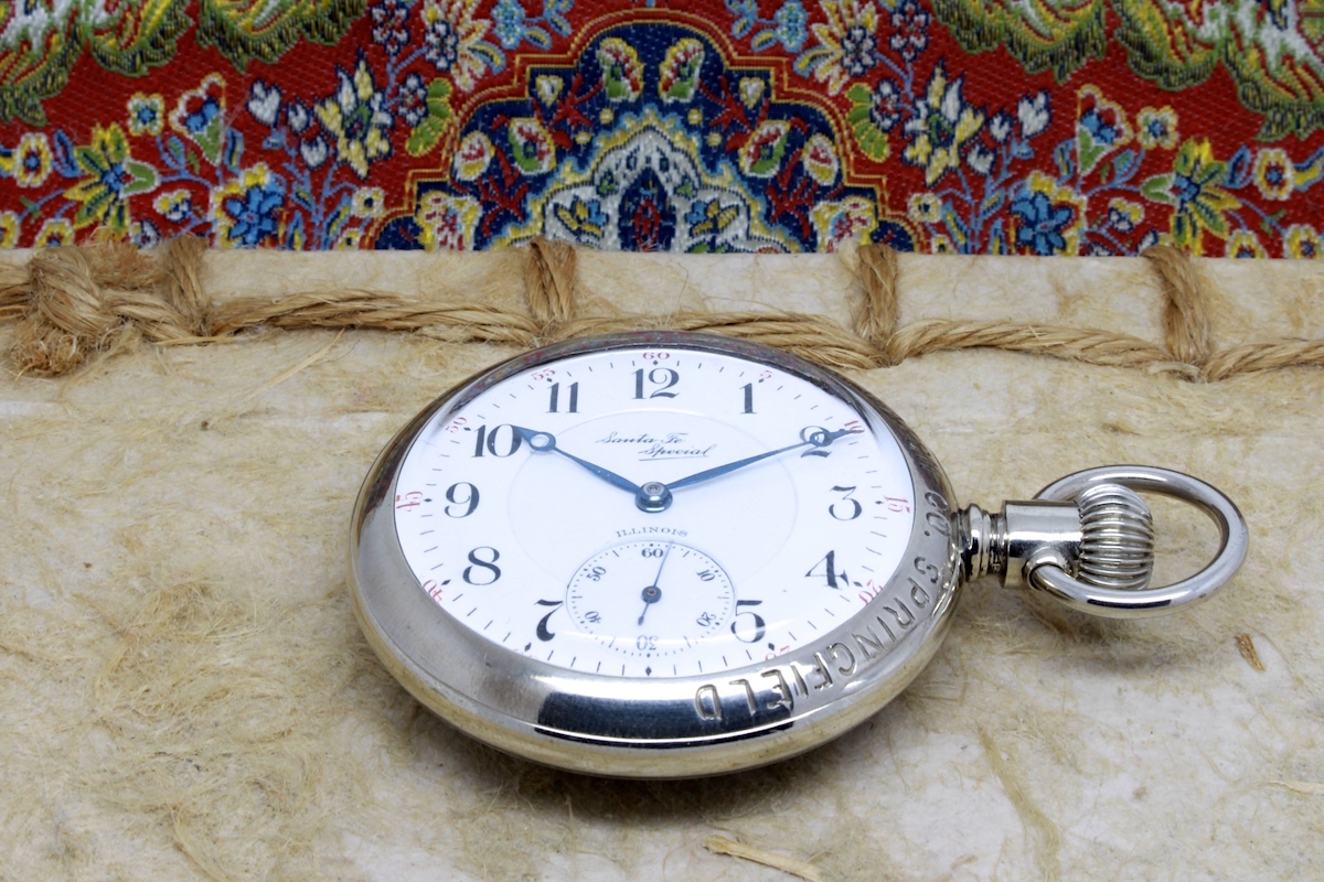 1916 Salesman Santa Fe Special 21 Jewels Illinois Pocket Watch