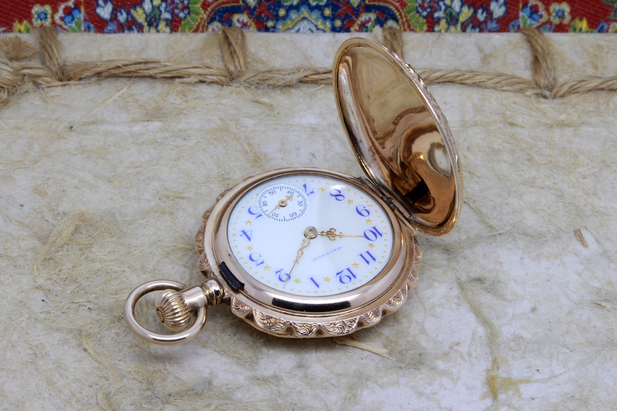 Serviced Multicolor 1904 Waltham 0 Size Gold-Filled Pocket Watch