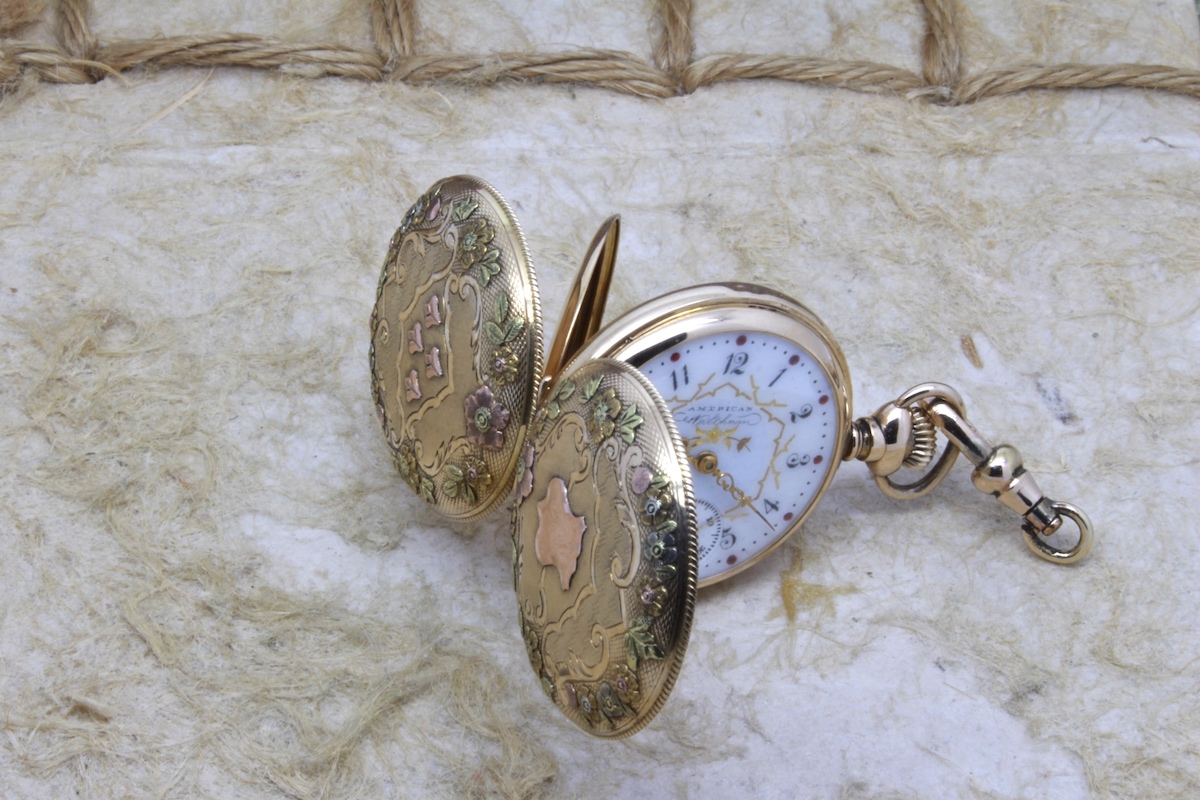 Serviced Multicolor 1894 Waltham 0 Size 14K Solid Gold Pocket Watch